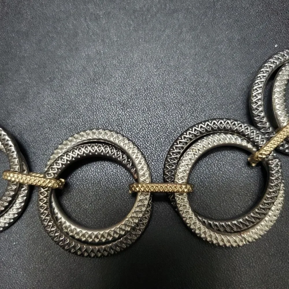 Multi tone circular chain necklace 29-31